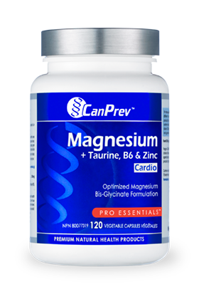CanPrev Magnesium + Taurine, B6 & Zinc for Cardio (120 VegCaps)