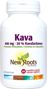New Roots Herbal Kava 400 mg - 30% Kavalactones (60 Veg Caps)