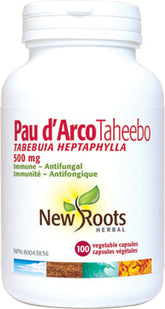 New Roots Herbal Pau d’Arco Taheebo 500mg (100 Veg Caps)