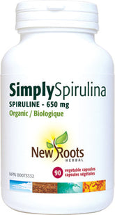New Roots Herbal Simply Spirulina 650mg (90 Veg Caps)