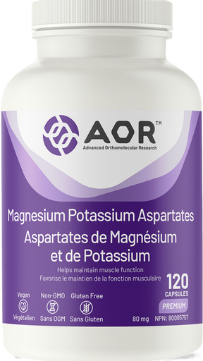 AOR Magnesium Potassium Aspartates (120 Veg Caps)