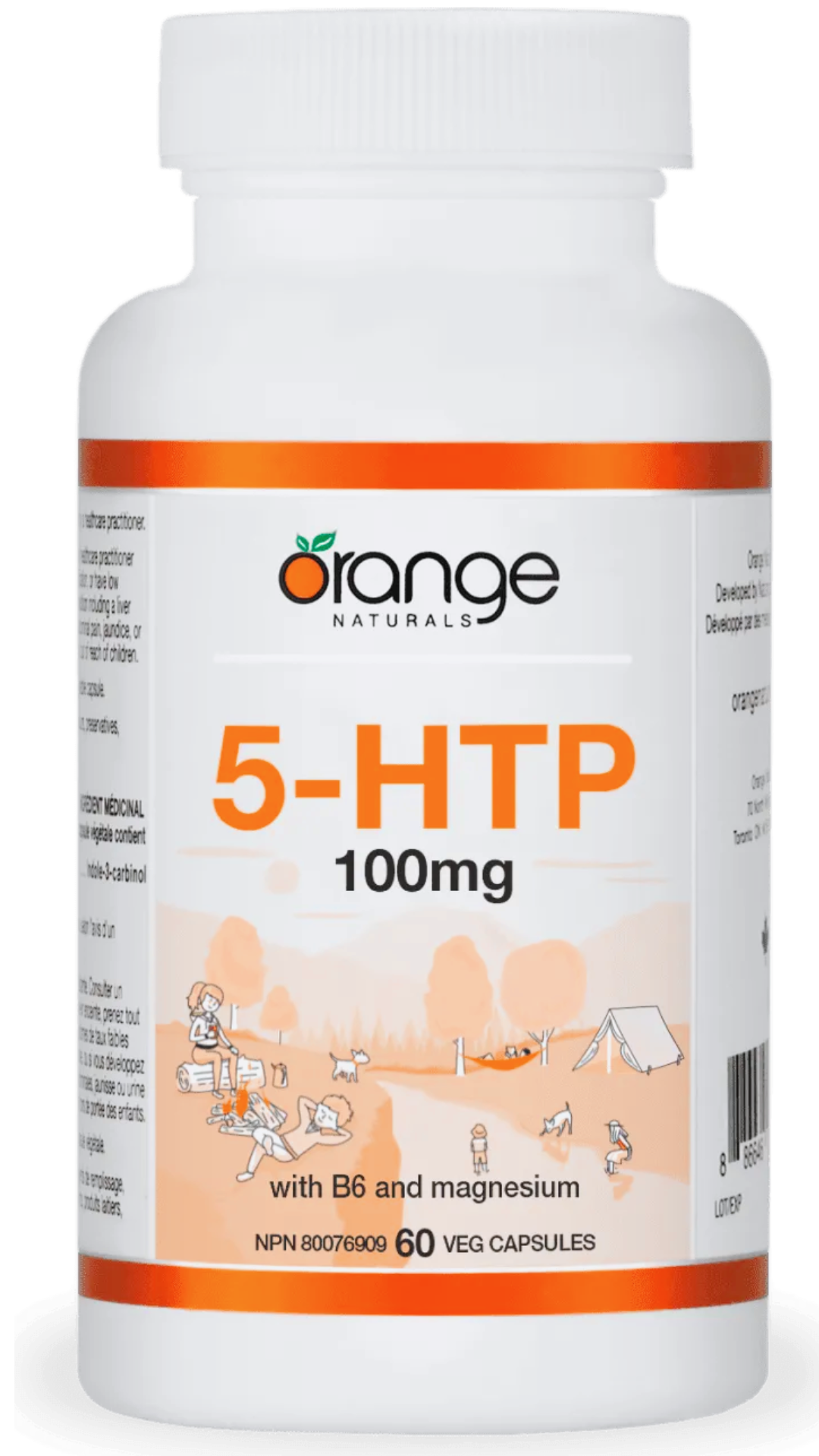 Orange Naturals 5-HTP 100mg with B6 & Magnesium (60 VegCaps)