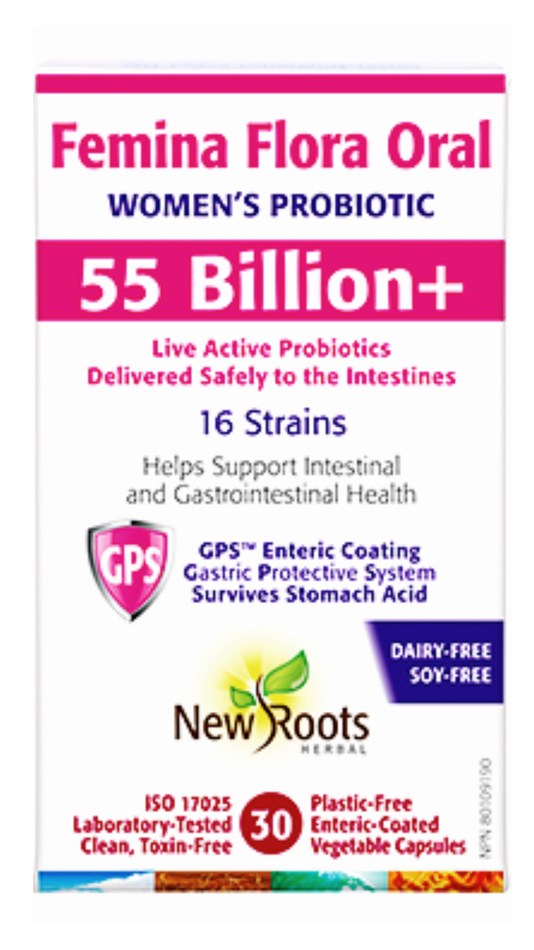 New Roots Herbal Femina Flora Oral 55 Billion+ 16 Strains (30 Enteric Coated Veg Caps)