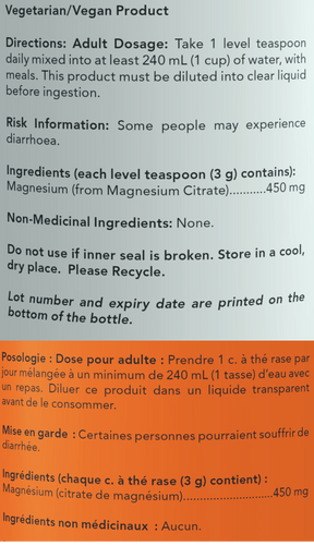 NOW Foods Magnesium Citrate 227g Powder