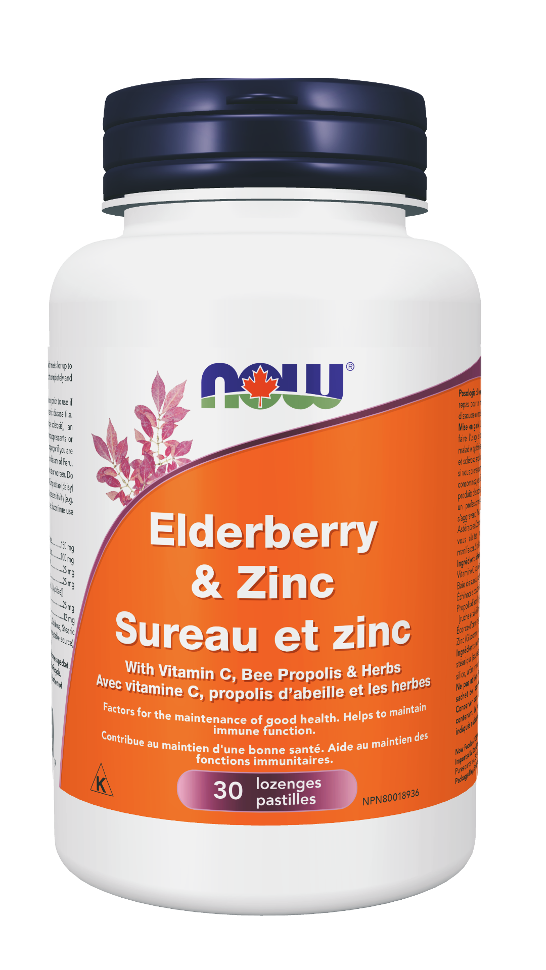 NOW Foods Elderberry & Zinc (30 Lozenges)
