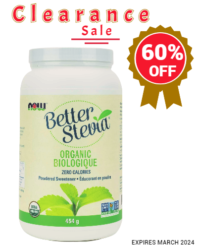 NOW Foods Better Stevia Organic Powder (454g) - Expires March 2024